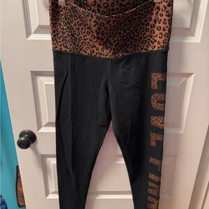 PINK Victoria's Secret Leopard and Black Leggings